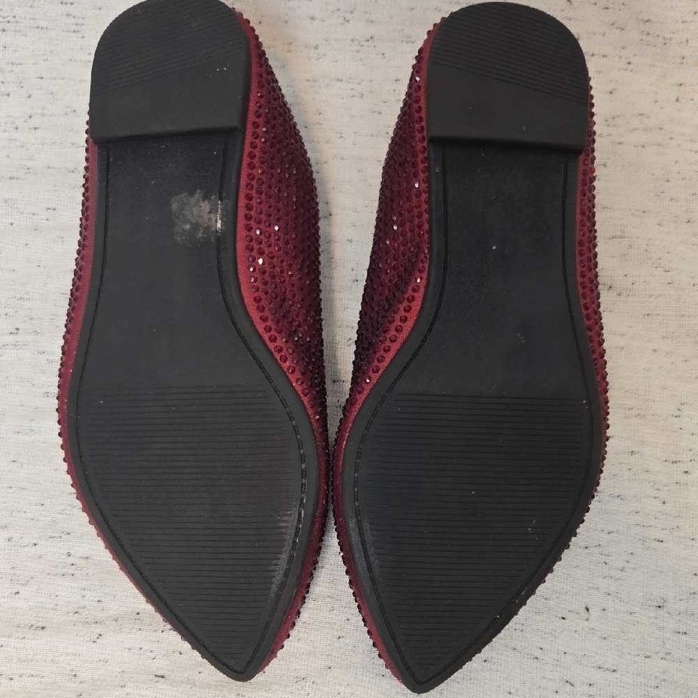 Torrid WW Sparkling Ruby Red Rhinestone Glitter Flats - Picture 7 of 7